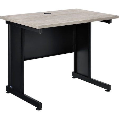 Interion By Global Industrial Office Desk, 24 in D X 30 in H, 36 in W X Steel Frame, Laminate Top, Rustic Gray 249012ARGY